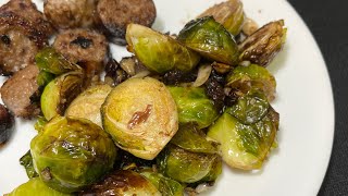 Air Fried Brussels Sprouts and Brats