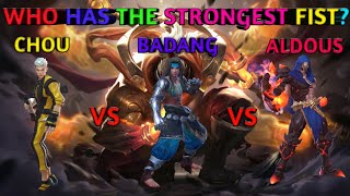 BADANG VS CHOU VS ALDOUS | WHO HAS THE STRONGEST FIST | || GAMING PLANET