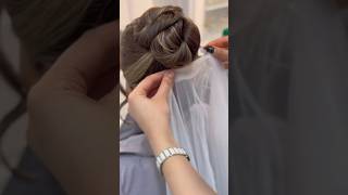 آموزش نصب تور عروس #hairtutorial #hairdresser #bridal #bride #hair #hairstyle #chignonhairstyle