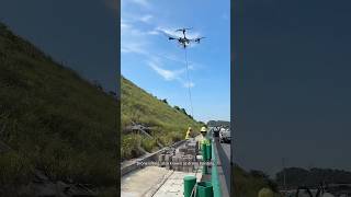 Drone lifting process.