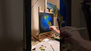 Fun Acrylic planet earth painting #artist #art #artshorts #painting #artwork #shortsvideo #easy