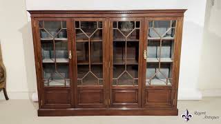 Antique English Edwardian Mahogany Library Bookcase