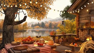 Peaceful Music, Calm Fall Music🍁Fresh Morning in the Midle of old Garden by Lakeside Ambience