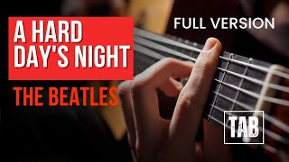 A Hard Day's Night - The Beatles | Easy Fingerstyle Guitar TAB