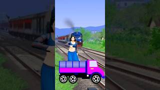 Funny dancing aunty vs track stop the high-speed train #shortsfeed#trendingshorts