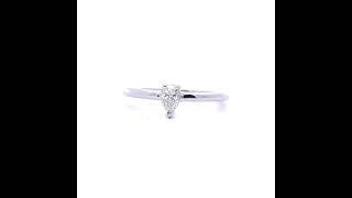 Timeless 0.25 Carat Diamond Pear Solitaire Ring in 14k White Gold