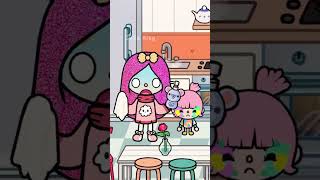 Little psycho girl stuck the mask on her face 😰😜 | Toca life story #shorts