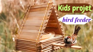 Bird feeder/ Bird feeder with popsicle/ Icecream sticks bird feeder/ Bird House with icecream sticks