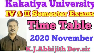 Kakatiya University P.G Exams Time Table 2020 November  ## @@@    K.J.Abhijith Dev.sir