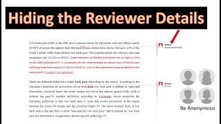 Hiding Reviewer Name in Word Document