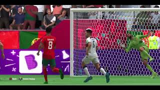 Ounahi scores a goal after a great long shot on Morocco - Portugal (FIFA23)