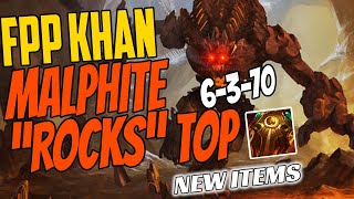 FP Phoenix Khan Plays MALPHITE Top vs Fiora - Challenger Gameplay - New Items Season 11 - Sunfire