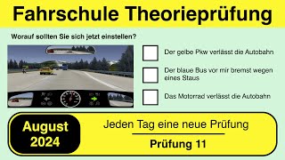 🚘 Führerschein Theorieprüfung Klasse B 🚗 August 2024 - Prüfung 11🎓📚