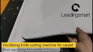 Oscillating knife cutting machine for carpet