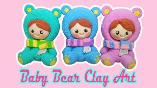 Kawaii Baby Bear Costume Clay Art | Diy Works