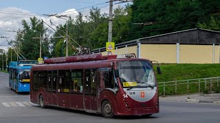 Город Тула. Поездка на троллейбусе БКМ Vitovt по 4 маршруту