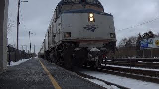 Damaged Amtrak 90413 through Forest Glen!