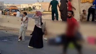 صدمة حادث اتوبيس جامعة الجلالة علي طريق السخنة الجلالة