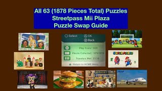 How to Unlock 63 Puzzles (1878 pieces total) Streetpass Mii Plaza English Version For 3DS & 2DS