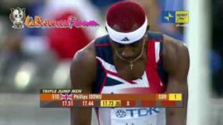 Mondiali Atletica Berlino 2009: Finale Salto triplo Uomini - Vince Phllips Idowu - 18 agosto