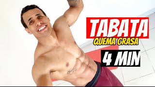 Rutina fácil y efectiva para bajar de peso | Tabata quema grasa en 4 min 🔥