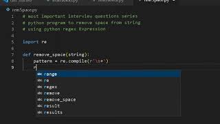 Python program to Remove Space from a String Using Regex Expression #programming #coddcheif #hacker