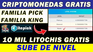 SUBE DE NIVEL: Familia PICK y Familia KING | Criptomonedas 100% GRATIS | 10 MIL LTC GRATIS |