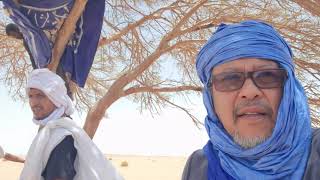 Found a spot to rest and prepare for lunch during our exploration in the Sahara Desert, Mauritania.