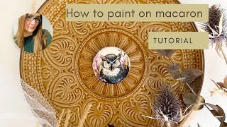 How to paint on macaron - owl - tutorial