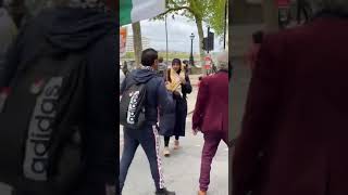 A Pakistani Anti-Israel Protestor Countered in UK By An Old Man..