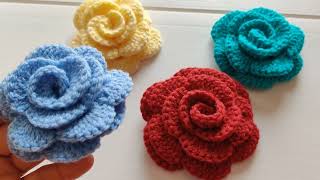 Step-by-Step Tutorial: Very Easy Crochet Rose Flower Motif Making for Beginners