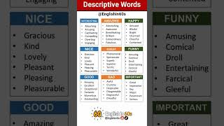 Useful Descriptive Words In English  #shorts #learnenglish #englishshorts #englishlearning