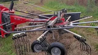 Placing the hay in rows