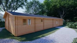 Chalet en bois habitable 100m2 extérieur Holiday L / 96M2 / 92MM