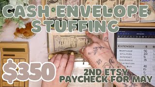 $350 Cash Envelope Stuffing | Etsy Paycheck #2 | 24 Year Old Budgets