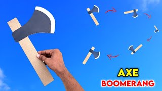 CARDBOARD AXE BOOMERANG , how to make boomerang at home , cardboard boomerang