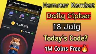 18 July Daily Cipher Hamster kombat Code | Daily Cipher Hamster Kombat Today Code