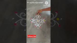 5 dots simple rangoli designs|daily rangoli|easy rangoli #shorts #rangoli #muggulu #kolam