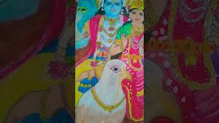 Laxmi maa Vishnu dev acrylic painting