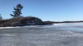 Trip back from camp,30 miles on Lake of the Woods.
driving on glare ice at 30 below zero is erie.