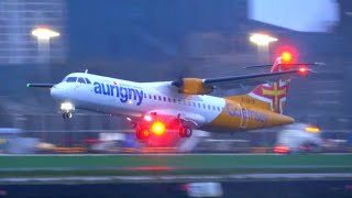 Wet Evening Rush Hour Plane Spotting at London City Airport - 02/04/24 (incl. A Go Around)