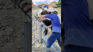 Highway guardrail installation process #shorts