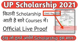 UP Scholarship कितनी आती है live proof देख लो | UP Scholarship 2021 कितनी आयेगी।