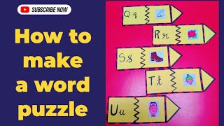 # English tlm ||schoolproject || How to make a word puzzle for preprimary || word puzzle Q - U .