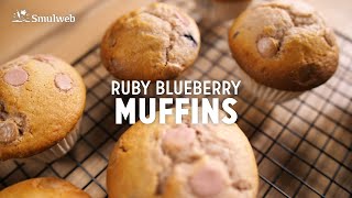 Ruby blueberry muffins