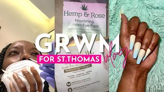 GRWM FOR MY VACATION TO ST. THOMAS 🌴 (Covid Test, Target Haul, Press-on Nails, Packing & more)