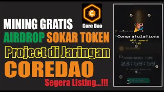 Cara Dapatkan Airdrop 15 Sokar Token Gratis Setiap Hari dari CoreDao Blockchain Project