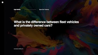 What is the difference between fleet vehicles and privately owned cars? | Open Dev Training