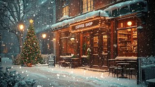 Soft Jazz in Cozy Coffee Shop Ambience on Snowy Day | Snowfall & Jazz Music to Chill Out