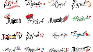 Rajesh name 25+ tattoo designs. | राजेश नाम टैटू डिज़ाइन | #rajesh